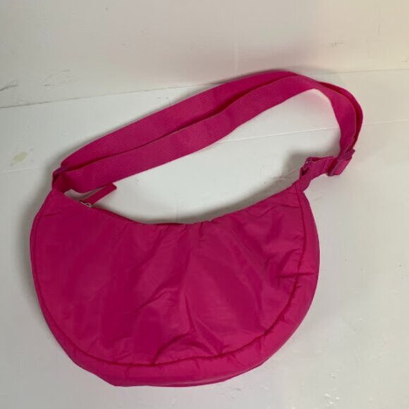 Crescent Women's Bright Pink Nylon Shoulder Bag Medium - Picture 2 of 5